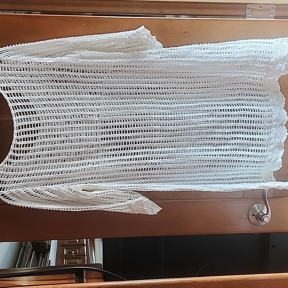 Maria Rello Crocheted CoverUp Tunic Ivory Size M - Picture 3 of 16
